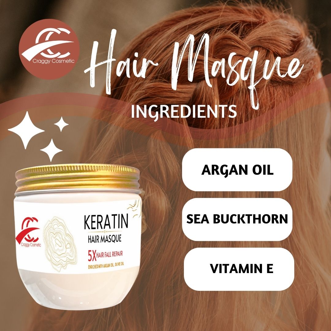 Keratin Hair Masque  (Deep Conditioning for Smooth, Shiny, and Strong Hair) (200 g.)