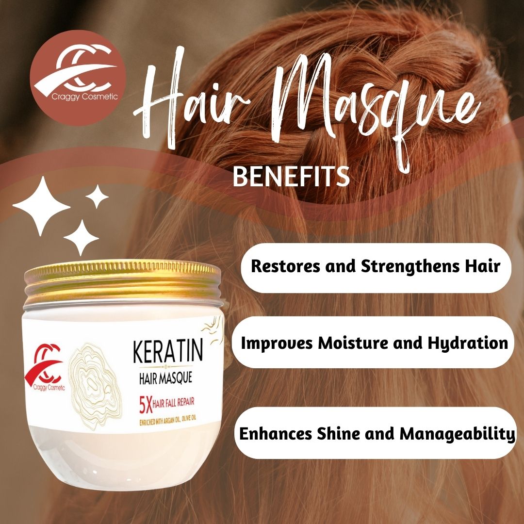 Keratin Hair Masque  (Deep Conditioning for Smooth, Shiny, and Strong Hair) (200 g.)