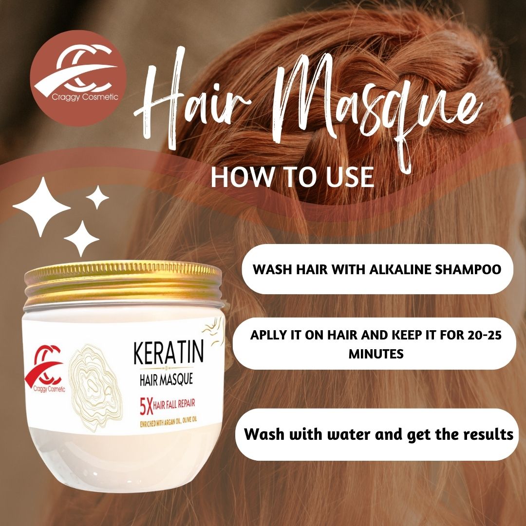 Keratin Hair Masque  (Deep Conditioning for Smooth, Shiny, and Strong Hair) (200 g.)