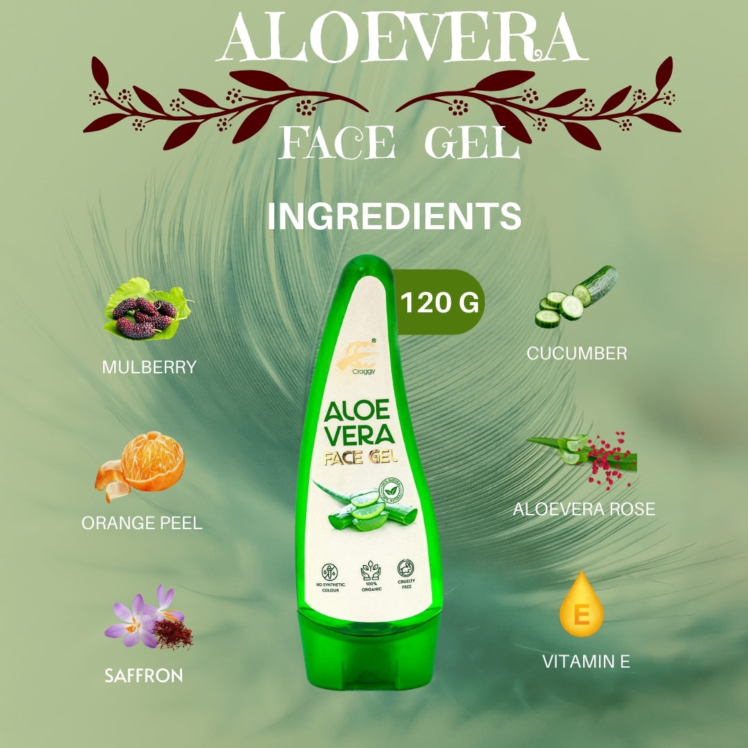 Aloe Vera Face Gel 120ml With (Saffron/Rose/Vitamin E) second image