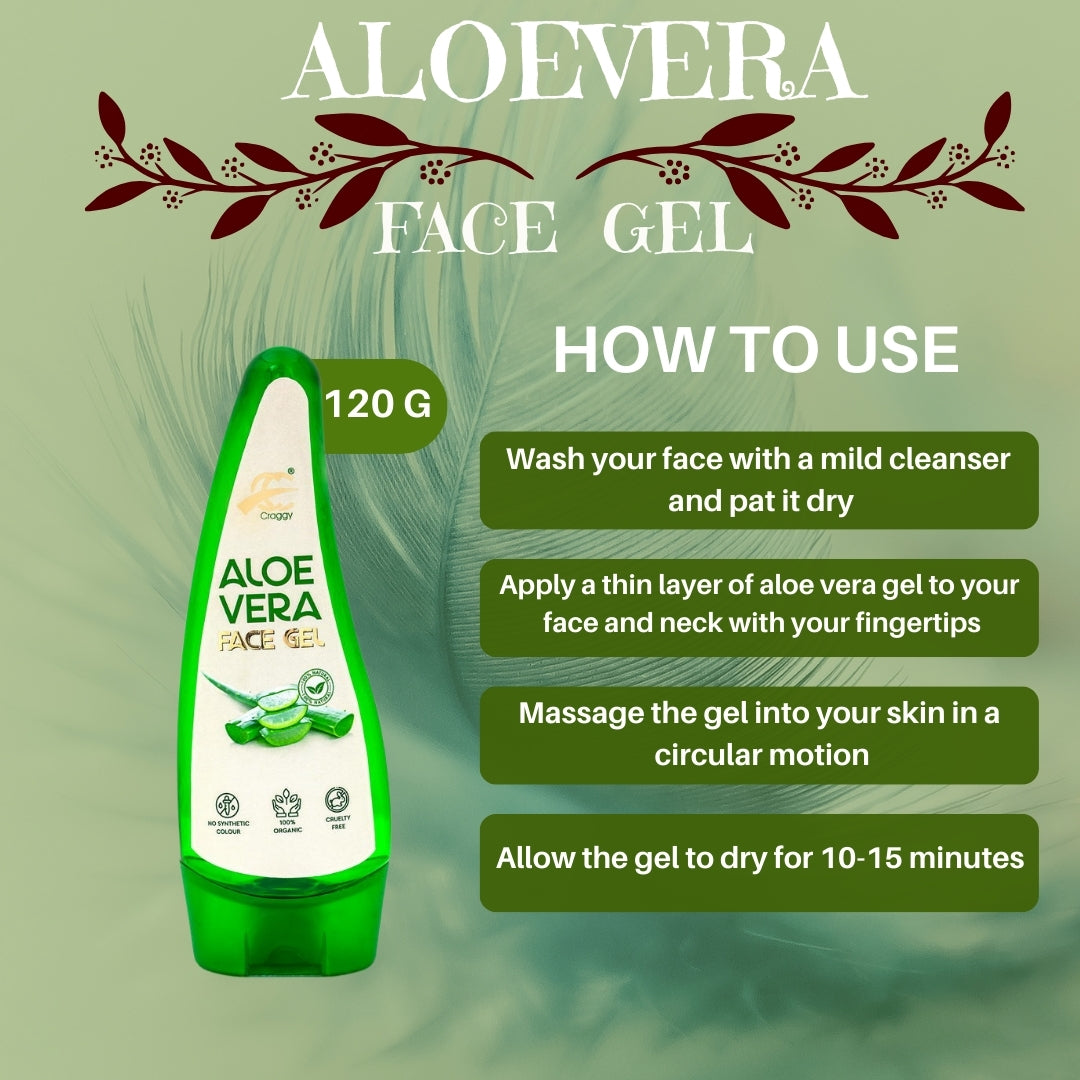 Aloe Vera Face Gel 120ml With (Saffron/Rose/Vitamin E)