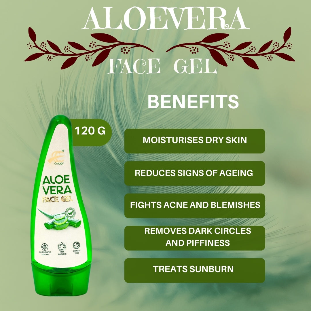 Aloe Vera Face Gel 120ml With (Saffron/Rose/Vitamin E)