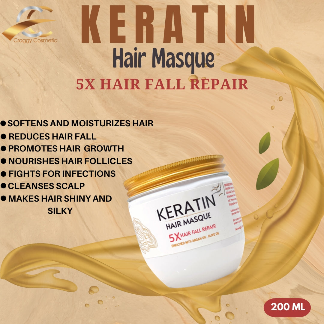 Keratin Hair Masque  (Deep Conditioning for Smooth, Shiny, and Strong Hair) (200 g.)