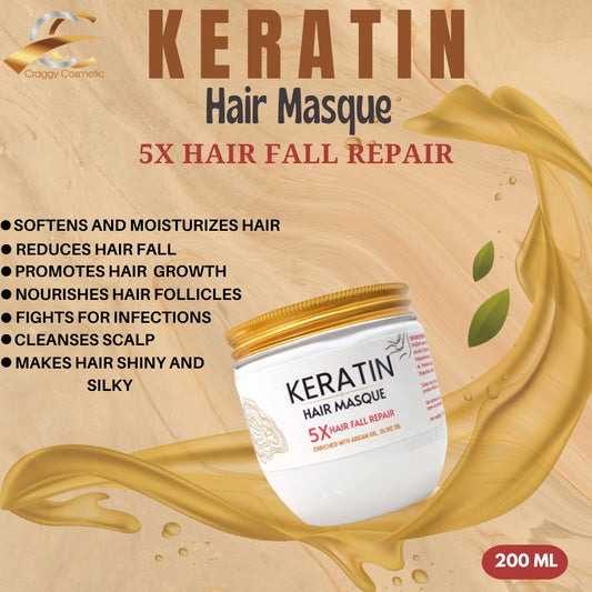 Keratin Hair Masque  (Deep Conditioning for Smooth, Shiny, and Strong Hair) (200 g.)